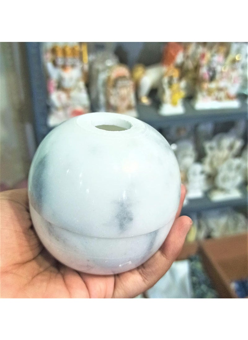 R&M - RM Marble 3 inch Round Tea Light Candle Holder (Set of 1), Rajasthani Style Festival Candle Holder - Image 1