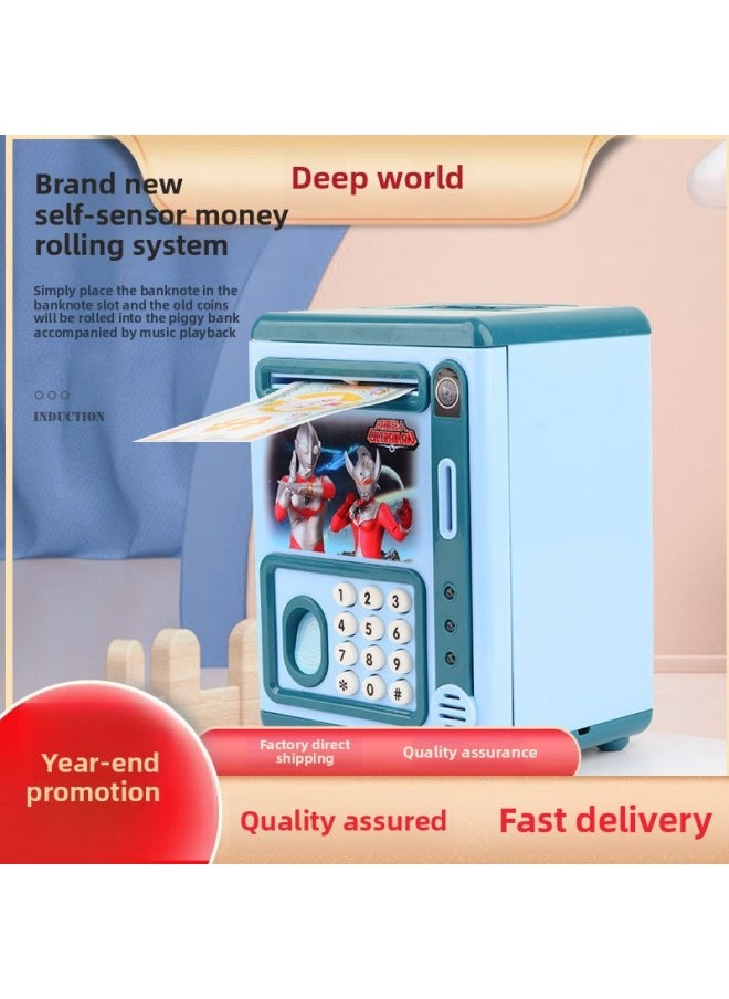 Generic - Creative Ultraman Piggy Bank Large Capacity Children Can't Break, Only Can't Get In Boy Piggy Bank Can't Break, Anti-fall-Color:First-generation Monster-fingerprint + Face + Children's Song Story/music-Size:Charging Version - Image 1