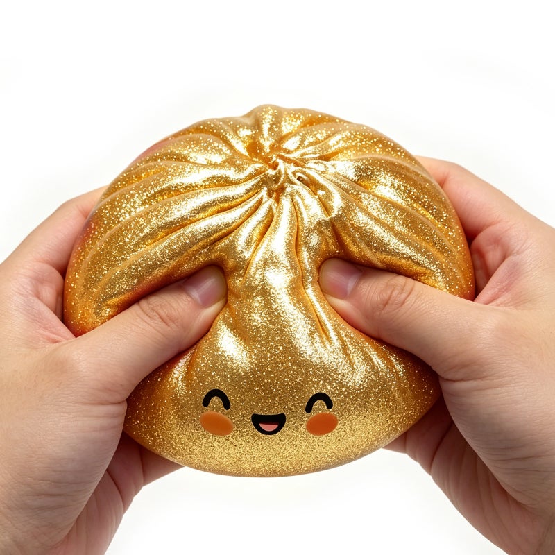Stress Relief Squishy Bun Toy with Decorations - Image 1