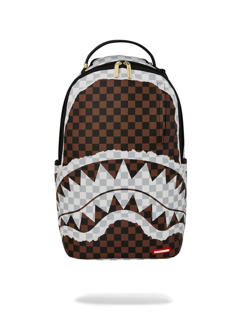 SPRAYGROUND SG CREAM AND BROWN TEAR CHECK BACKPACK - Image 1