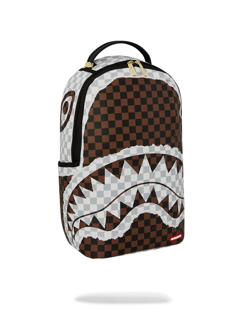 SPRAYGROUND SG CREAM AND BROWN TEAR CHECK BACKPACK