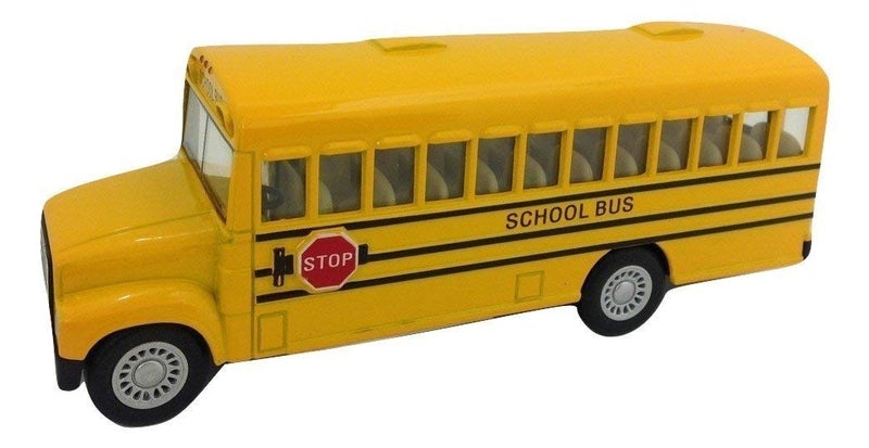 KinsFun 6 inch Long-Nose School Bus Die Cast Metal Model Toy Car w/Pullback Action - Image 2
