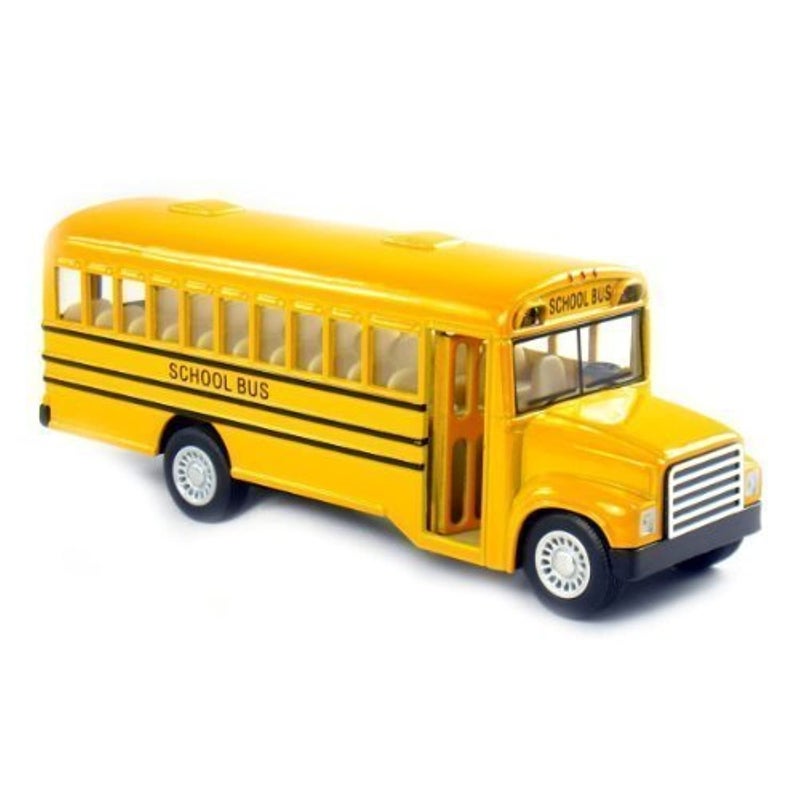 KinsFun 6 inch Long-Nose School Bus Die Cast Metal Model Toy Car w/Pullback Action - Image 1