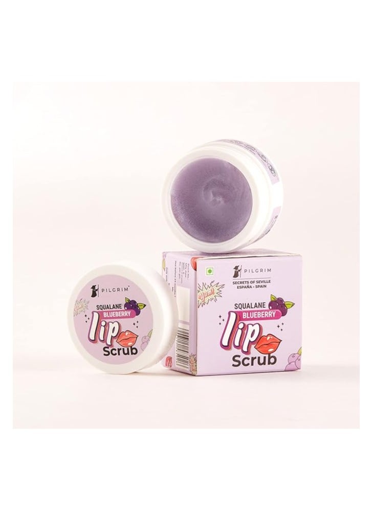 PILGRIM Pilgrim Spanish Squalane Lip Scrub (Blueberry) for Women & Men for Smooth Lips | Lip Scrub for Dark Lips | Lip Scrub with Sugar & Shea Butter for gentle exfoliation, hydrated, smooth & soft lips| 8 gm  - Image 1