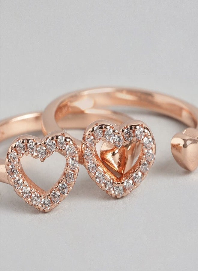 ZAVYA 925 Sterling Silver Cubic Zirconia Heart Rose Gold Plated Toe Ring for Women | Stylish Silver Jewellery | Gift for Women | With Certificate of Authenticity and 925 Hallmark - Image 5