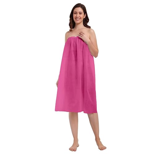 Leios Disposable Spa Gown for Women Pack of 45 | 30 GSM Non Woven Salon Gown for Facial Waxing Massage | Lightweight Breathable Beauty Parlour | Elastic Free Size Hygiene Wear - Pink - Image 1