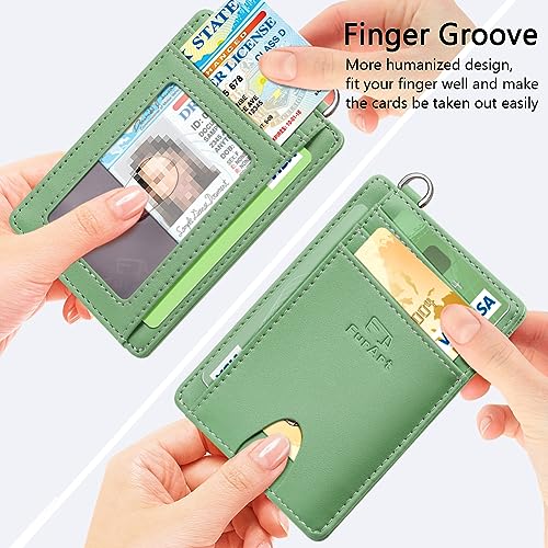 FurArt Slim Minimalist Wallet, Front Pocket Wallets, RFID Blocking, Credit Card Holder for Men-Mint Green - Image 3