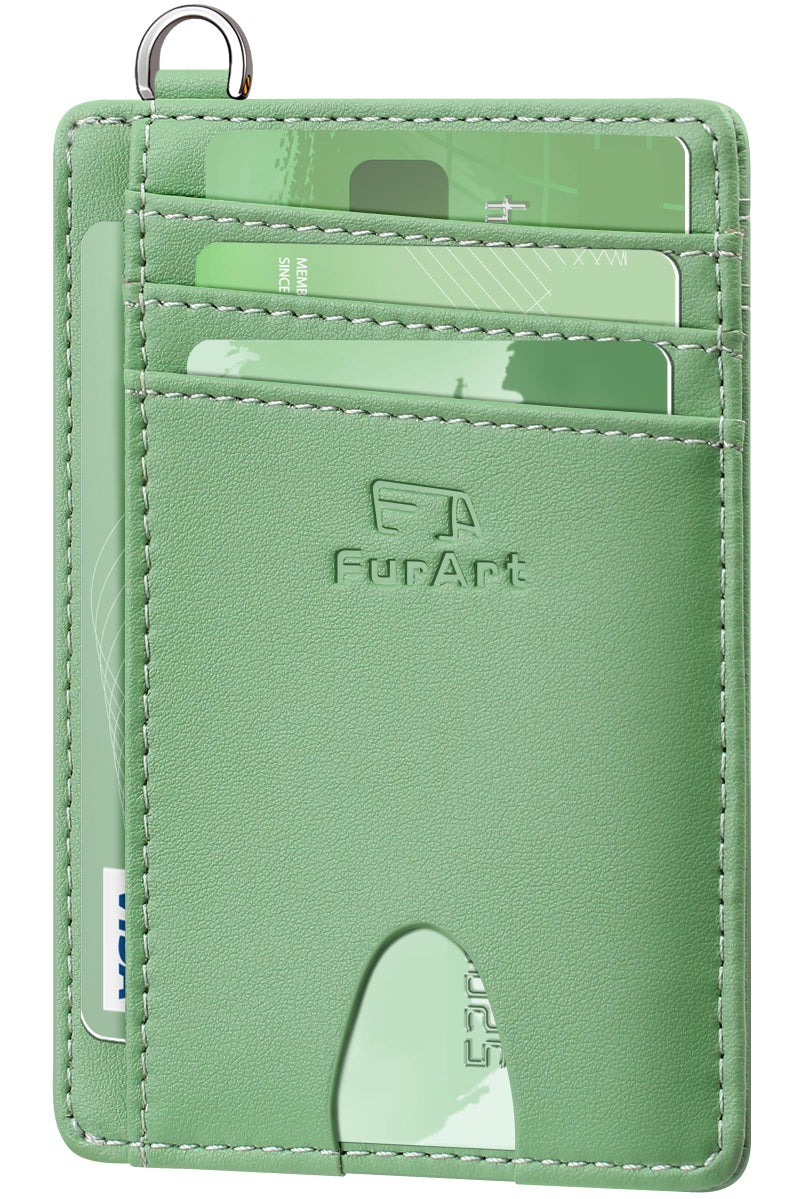 FurArt Slim Minimalist Wallet, Front Pocket Wallets, RFID Blocking, Credit Card Holder for Men-Mint Green - Image 1