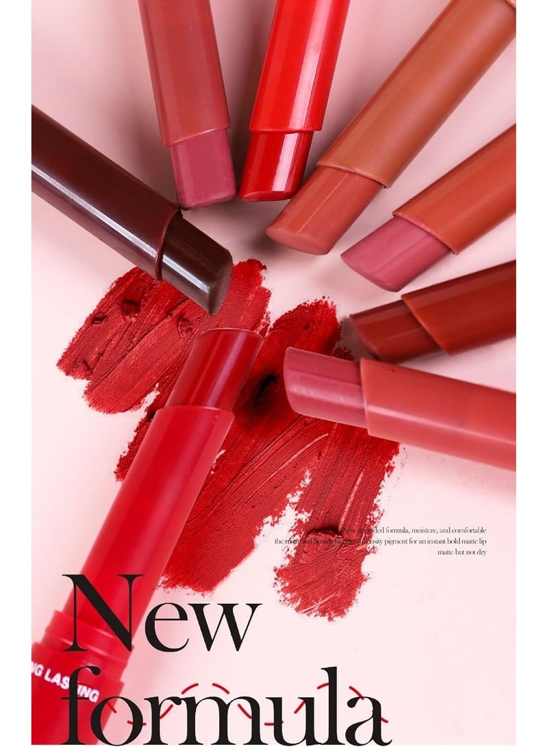 هاندايان مجموعة أحمر شفاه سائل غير لامع 8 ألوان تدوم طويلاً، مقاومة للماء للنساء، صبغة مخملية عالية الصبغة، فائقة النعومة، مرطبة وخفيفة الوزن، مجموعة هدايا مكياج الشفاه المرطبة الاحترافية - Image 2