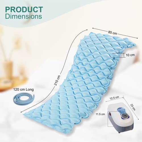 Otica Medical Air Bed Anti Decubitus Anti Bedsore Hospital Air Bed Mattress With Digital Compressor Alternating Pressure System(Blue) - Vinyl, Small Single - Image 5