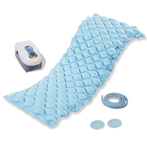 Otica Medical Air Bed Anti Decubitus Anti Bedsore Hospital Air Bed Mattress With Digital Compressor Alternating Pressure System(Blue) - Vinyl, Small Single - Image 1
