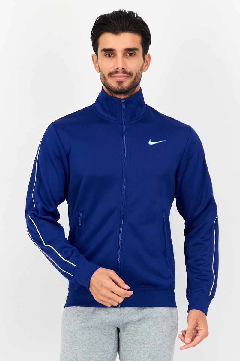 Nike جاكيت رياضي للرجال بأكمام طويلة مناسب للخارج، أزرق ملكي - Image 1