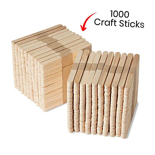 hand2mind Natural Wood Craft Sticks with Rounded Ends, Great for Homeschool Arts and Crafts, Waxing Supplies, Classroom Art Supplies, and Homeschool Supplies, 4-1/2 x 3/8 Inch (Pack of 1,000) - Image 4