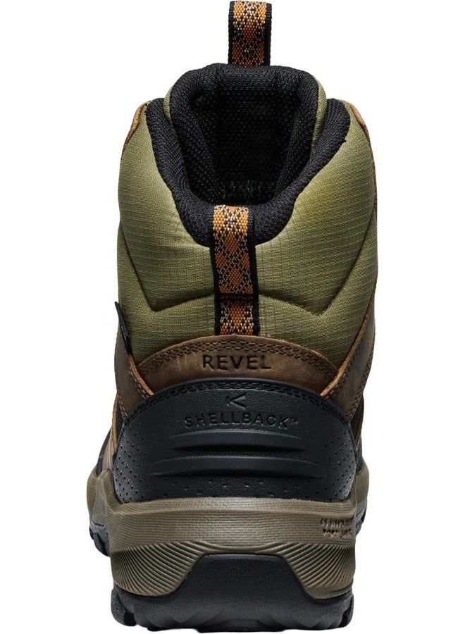 Keen Men's Revel 4 Mid Height Polar Insulated Waterproof Snow Boots, Bison/Orange Pepper, 9.5 - Image 4