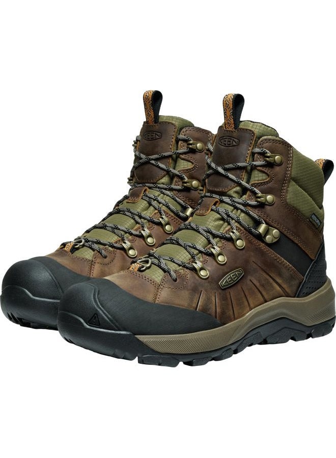 Keen Men's Revel 4 Mid Height Polar Insulated Waterproof Snow Boots, Bison/Orange Pepper, 9.5 - Image 3