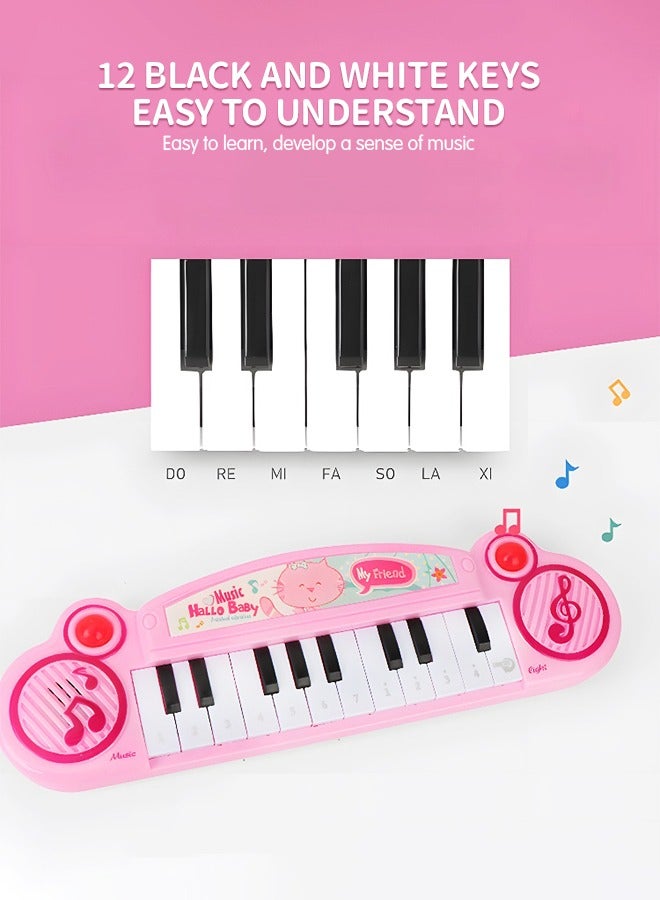 GROIC Kids Keyboard Piano Portable Electronic Musical Instrument Multi-Function Music Keyboard Piano for Kids Early Learning Educational Toy-Pink - Image 4