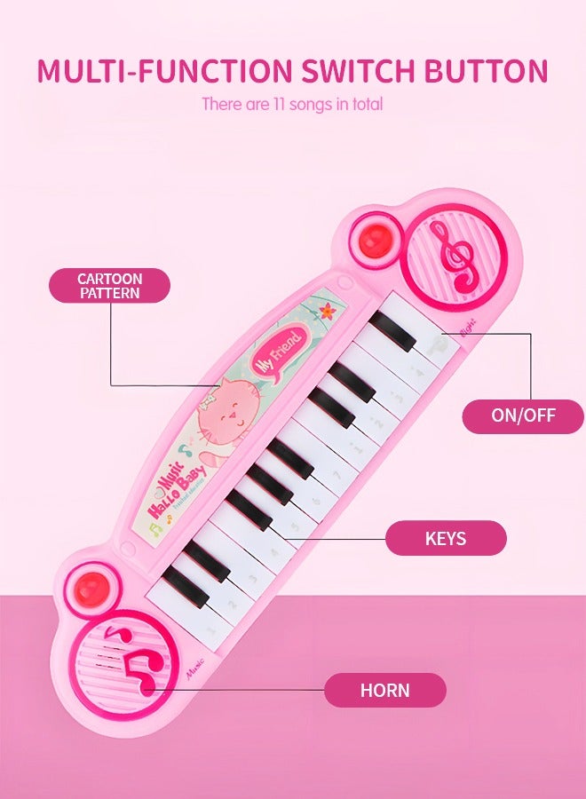 GROIC Kids Keyboard Piano Portable Electronic Musical Instrument Multi-Function Music Keyboard Piano for Kids Early Learning Educational Toy-Pink - Image 2