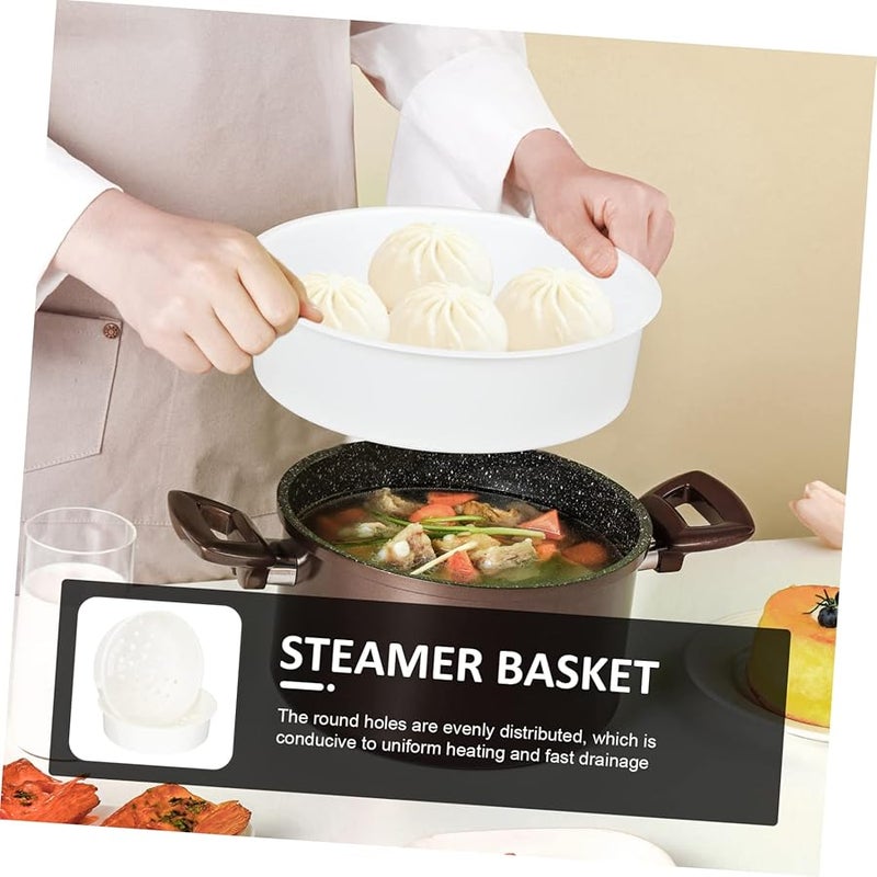 Unomor 4 قطع مجموعة قدر البخار البلاستيكي للخضار والطعام سهل الاستخدام والتنظيف - Image 3