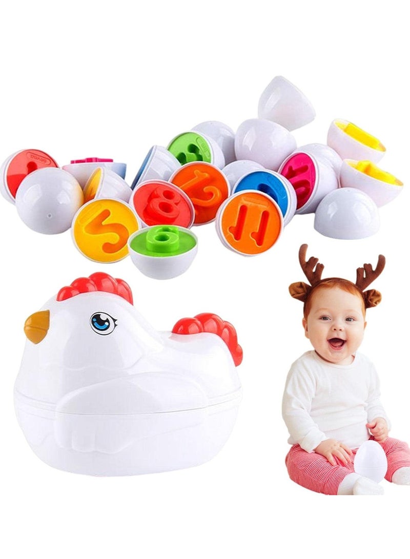 Matching Eggs Toddler Toys Chick Storage Box Gachapon Pairing Smart Eggs Early Education Toys (Digital Eggs 12pcs)  - Image 4