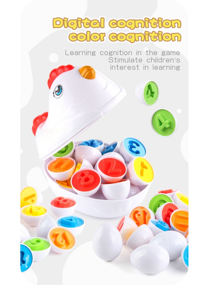 Matching Eggs Toddler Toys Chick Storage Box Gachapon Pairing Smart Eggs Early Education Toys (Digital Eggs 12pcs)  - Image 3