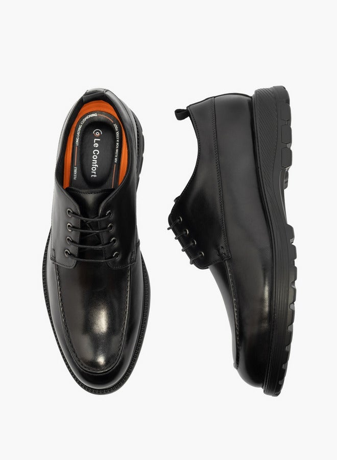 Le Confort Solid Lace-Up Derby Shoes - Image 3