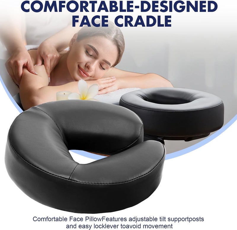KONOVOLY Universal Headrest Face Cushion Face Pillow for Massage Table and Massage Chair, Professional Massage Table Universal Face Head Neck Rest Pad with Soft Memory Foam (Black) - Image 2