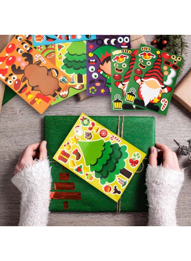 Chielor 36 Sheets Christmas Party Games Sticker for Kids, Make Your Own Gnome Gingerbread Man Snowman Santa Claus Reindeer Elf Sticker Holiday Christmas Party Game Stickers for Gifts - Image 4