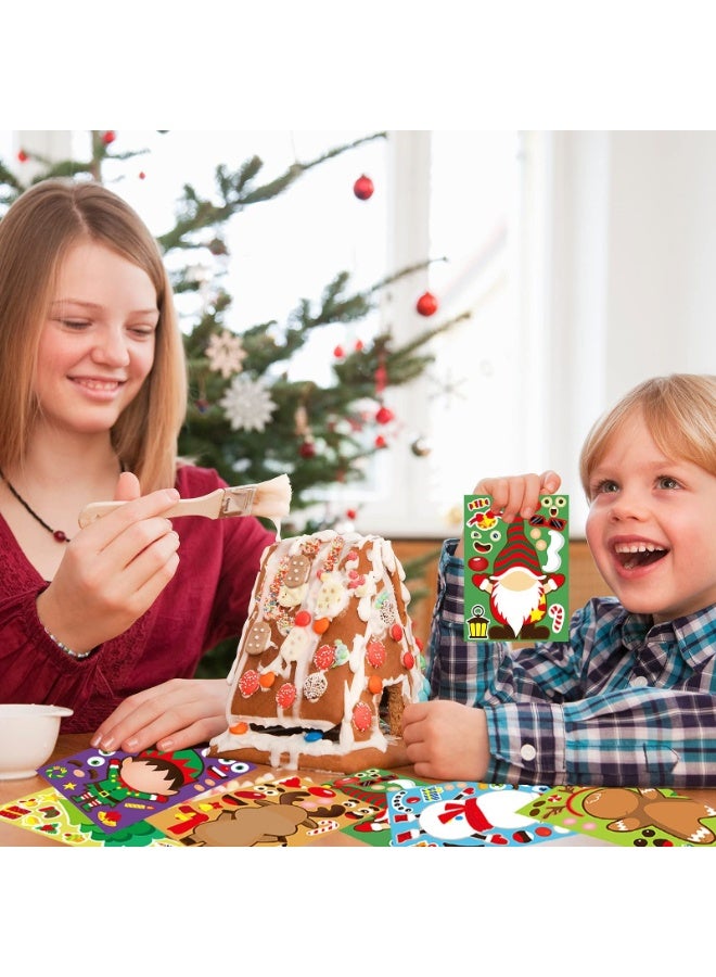 Chielor 36 Sheets Christmas Party Games Sticker for Kids, Make Your Own Gnome Gingerbread Man Snowman Santa Claus Reindeer Elf Sticker Holiday Christmas Party Game Stickers for Gifts - Image 5