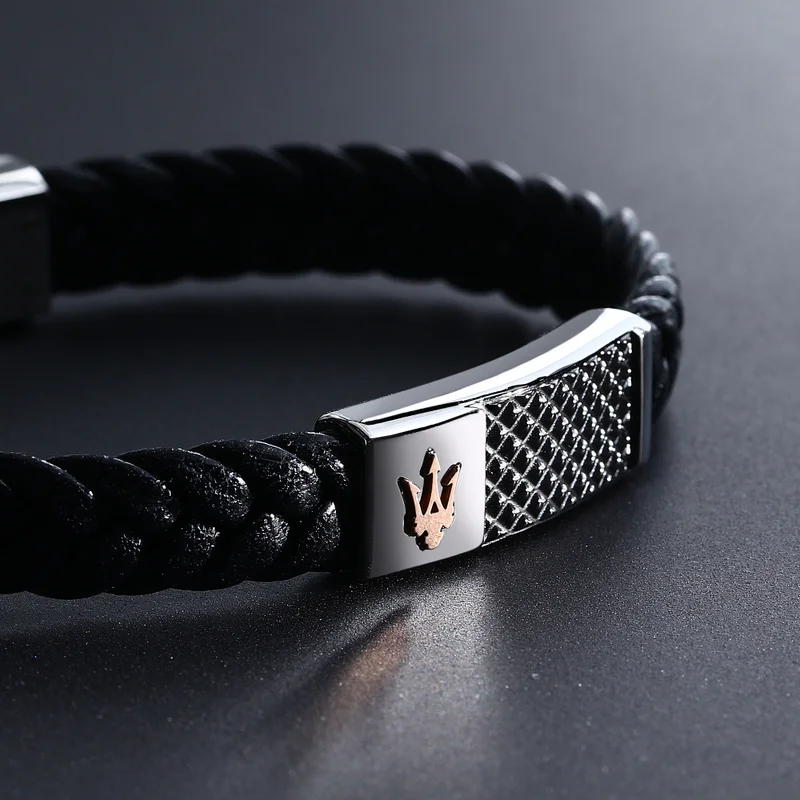 Maserati  Recycled Leather collection Men's   Bracelet - JM424AVE26 for Men | Best Price UAE