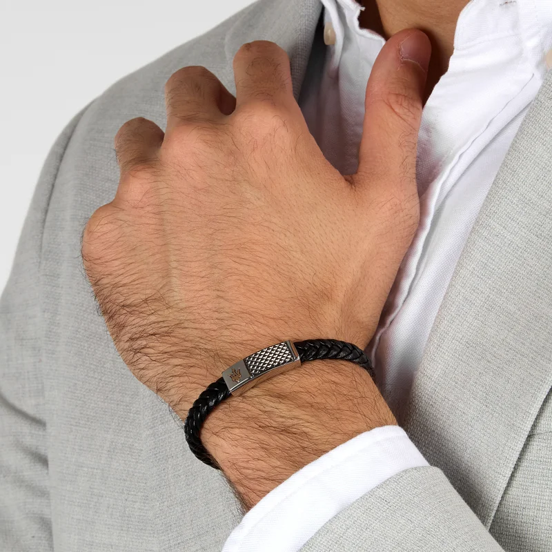 Maserati  Recycled Leather collection Men's   Bracelet - JM424AVE26 for Men | Best Price UAE