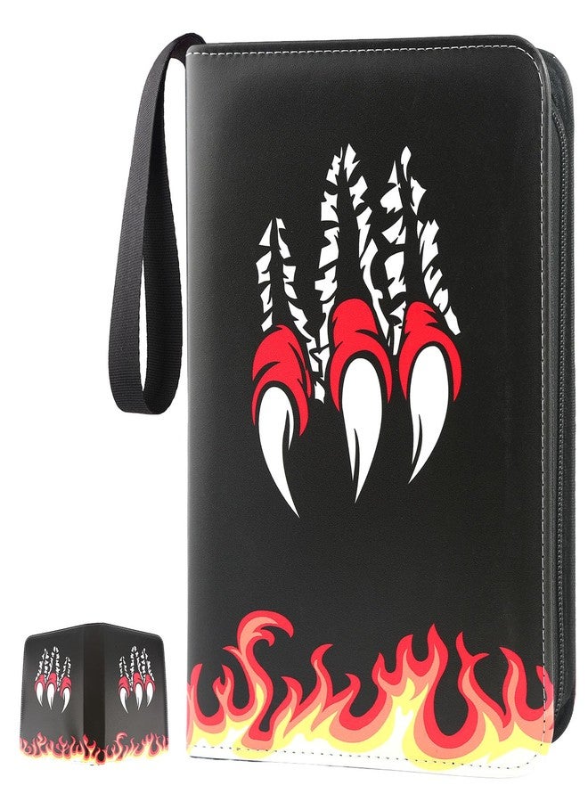 GOROMA Card Binder 9-Pockets, 900 Pockets Card Holder with 50 Removable Sleeves, Trading Card Collector Zipper Album Holder - Black Red - Image 1