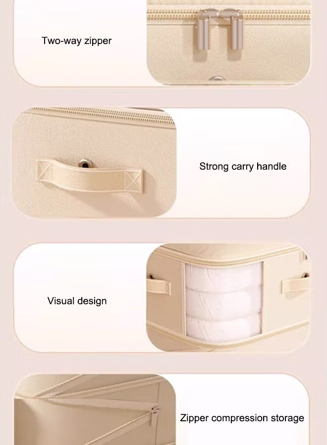 2/4PCS Large Capacity Storage Box Clothes Storage Storage Bag Organizer Set Foldable Clothes Organizers Storage Containers For Clothing, Blanket, Comforters, Bed Sheets, Pillows And Toys Yellow 54*42*60cm - Image 3