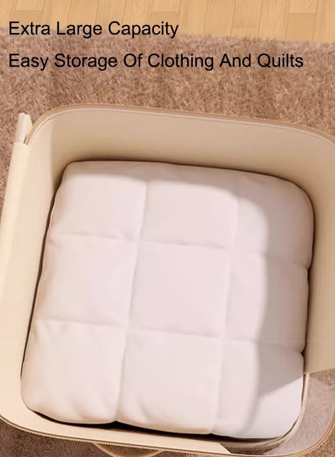 2/4PCS Large Capacity Storage Box Clothes Storage Storage Bag Organizer Set Foldable Clothes Organizers Storage Containers For Clothing, Blanket, Comforters, Bed Sheets, Pillows And Toys Yellow 54*42*60cm - Image 5