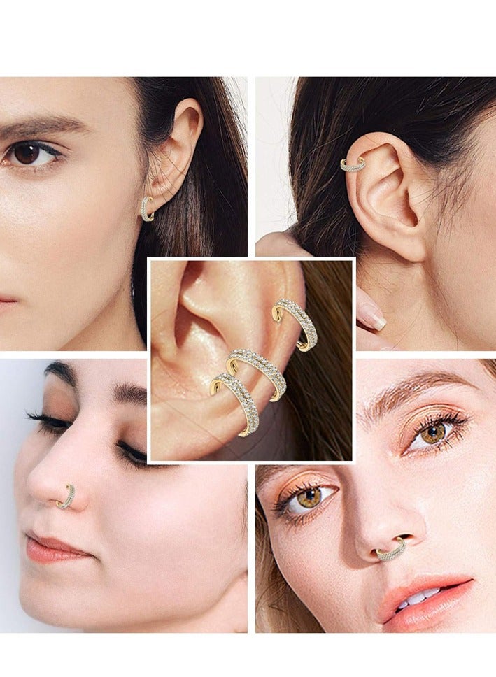 Innoshine Titanium Golden Nose  Ring  Earring Hypoallergenic  Nose Piercing Ring Secure Body Piercing Jewelry for Sensitive Skin - Image 3