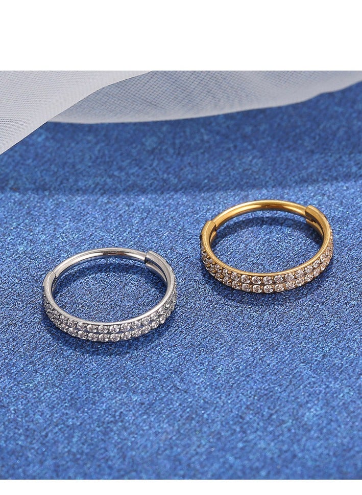 Innoshine Titanium Golden Nose  Ring  Earring Hypoallergenic  Nose Piercing Ring Secure Body Piercing Jewelry for Sensitive Skin - Image 4
