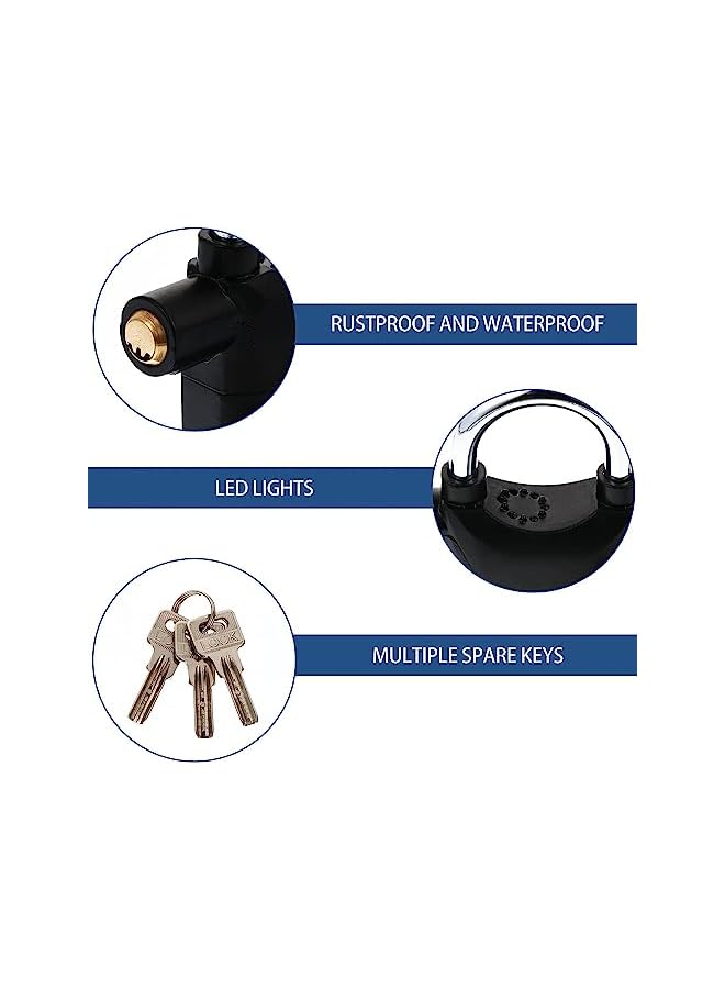PROMASS Alarm Lock, Anti Theft Locks Loud Alarm Lock Universal Security Alarm Lock System Anti-Theft Weatherproof for Door Motor Bicycle Padlock with 3 Keys - Image 5