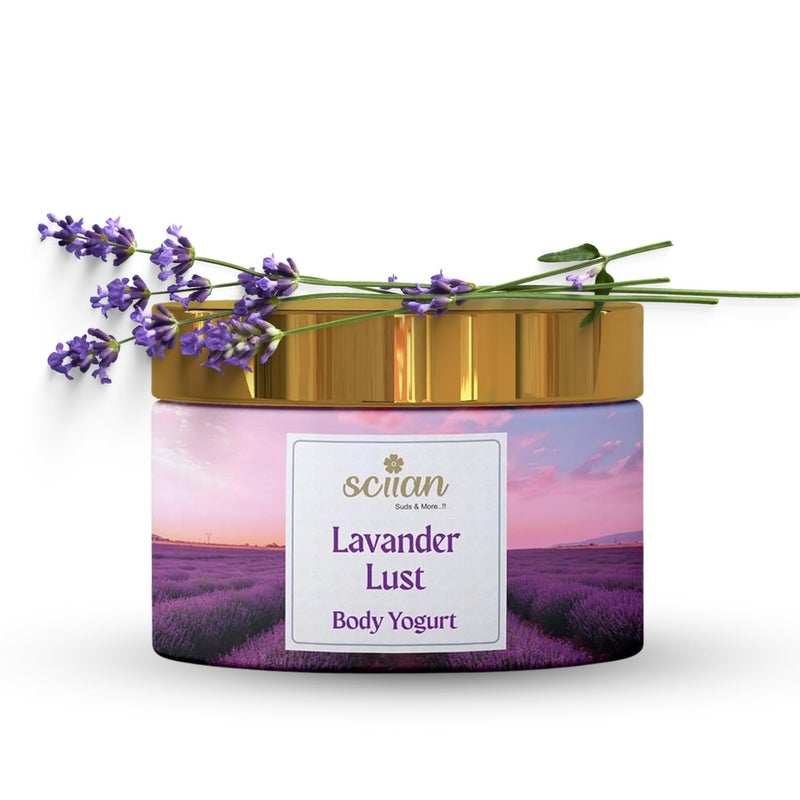 SCIIAN Lavender Body Yogurt-200g | Body Butter for Dry Skin | Oil Free Moisturizer | Body Butter for Deep Hydration & Nourish Skin with Vitamin E & Coconut Oil | Body Cream for 48hrs Moisturization - Image 1