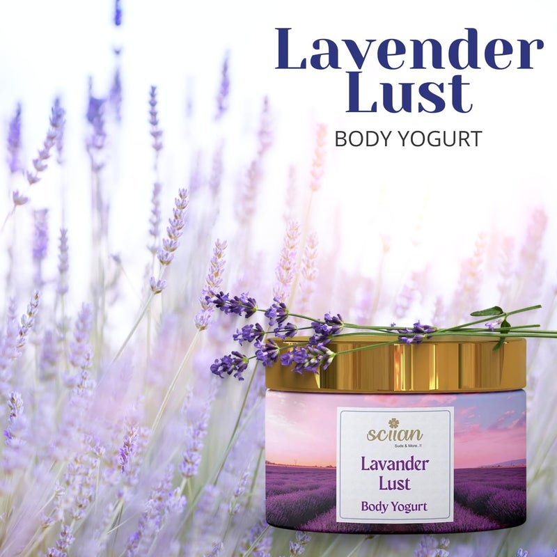 SCIIAN Lavender Body Yogurt-200g | Body Butter for Dry Skin | Oil Free Moisturizer | Body Butter for Deep Hydration & Nourish Skin with Vitamin E & Coconut Oil | Body Cream for 48hrs Moisturization - Image 2