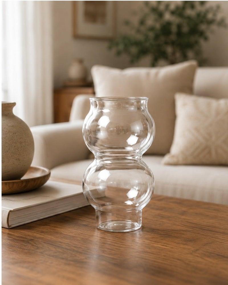 Casa Home Bubble Transparent Glass Tumbler, 1 Piece, Clear Drink Cup with Rounded Shape for Water, Juice, Iced Coffee, Smoothies and Daily Drinks - Image 3