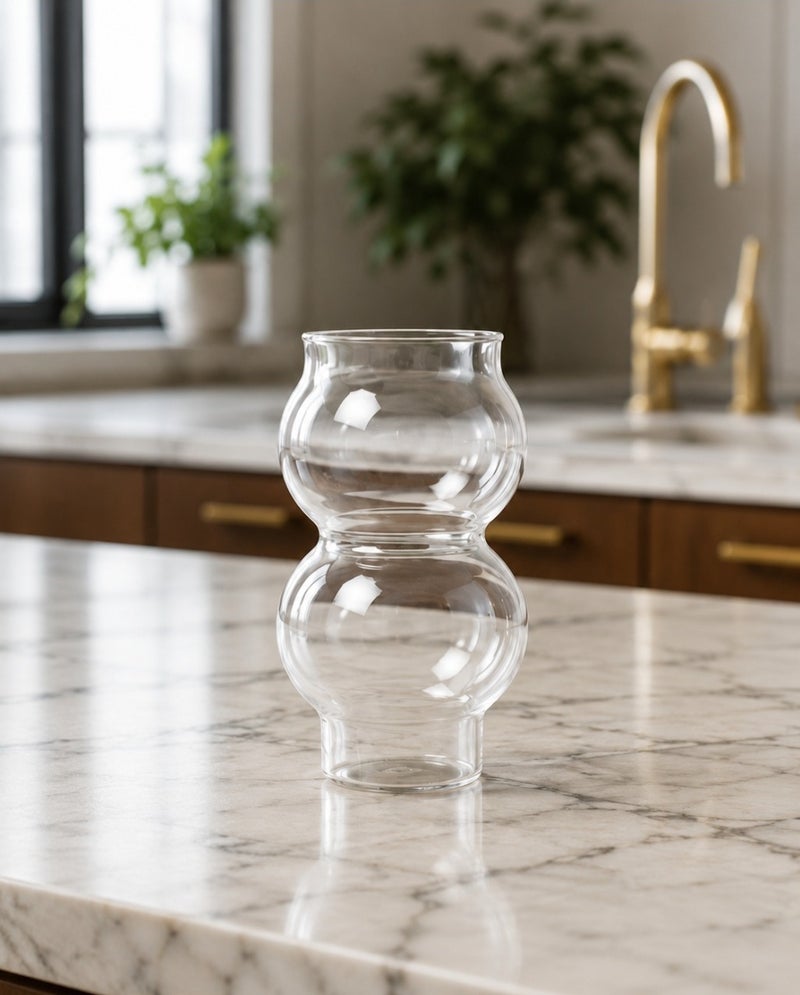 Casa Home Bubble Transparent Glass Tumbler, 1 Piece, Clear Drink Cup with Rounded Shape for Water, Juice, Iced Coffee, Smoothies and Daily Drinks - Image 4