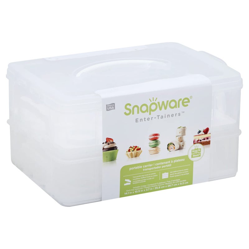 Snapware Snap 'N Stack Portable Storage Carrier with Lid for Desserts, BPA-Free Cupcake Containers, Cake Carrier with Stackable Trays, Microwave, Freezer and Dishwasher Safe - Image 5
