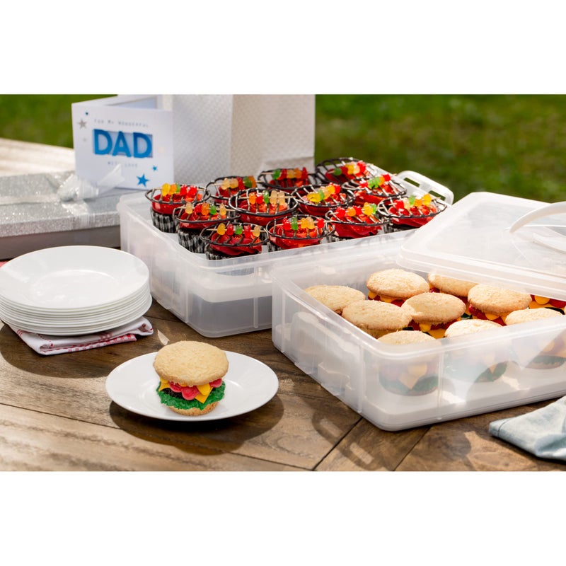 Snapware Snap 'N Stack Portable Storage Carrier with Lid for Desserts, BPA-Free Cupcake Containers, Cake Carrier with Stackable Trays, Microwave, Freezer and Dishwasher Safe - Image 3