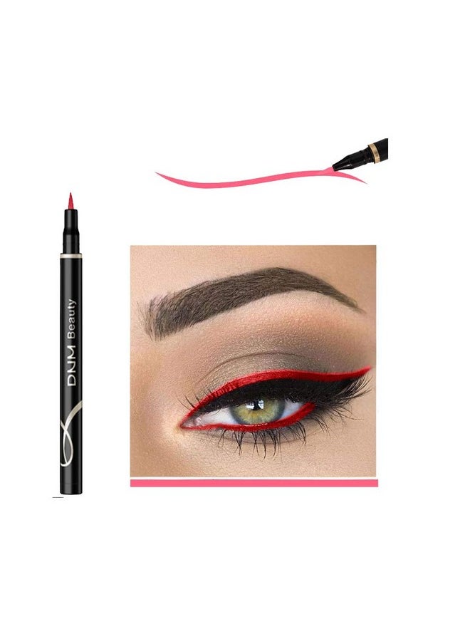 DNM DNM Cat Eye Makeup Waterproof Neon Colorful Liquid Eyeliner Pen Make Up Comestics Long-lasting Black Eye Liner Pencil Makeup Tools (red)  - Image 1