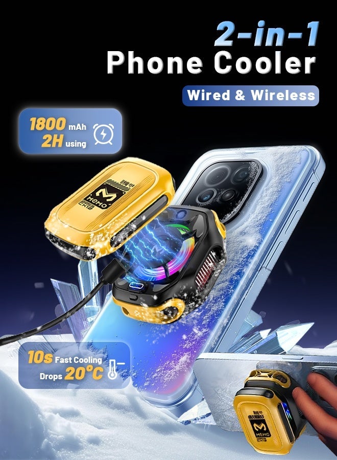 general Phone Cooler (Magnetic) : 5 Minute 12°C Cooling Rechargeable Semiconductor Mobile Cooling Fan with RGB LED & Temp Display 6-Blade Fan for Gaming/TikTok Phone Cooler – Dual Power(Wireless or plug in), 5 Min 12°C Rapid Semiconductor Cooling Fan for Mobile with Rechargeable Magnetic Design, RGB LED, Temp Display Mobile Cooling Fan for Moblie Gaming/TikTok - Image 1