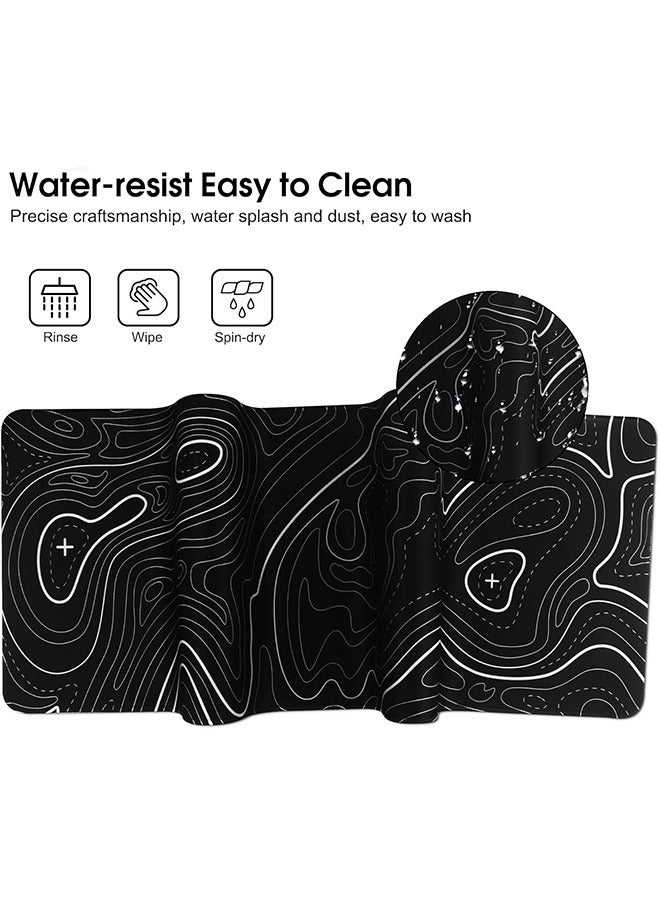 Large Mouse Pad for Home Office Work, Gaming Mouse Pad Desk Pad Soft Smooth Surface and Anti-Slip Rubber Base Waterproof Soft Cloth Mouse Mat 800 x 300 x 3MM, Black - Image 3