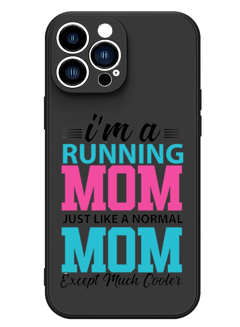 Theodor Protective Slim Fit Case Liquid Silicone Cover with Full Body Protection Anti-Scratch Shockproof Case For iPhone 14 Pro Max Black  - I am running mom copy - Image 1