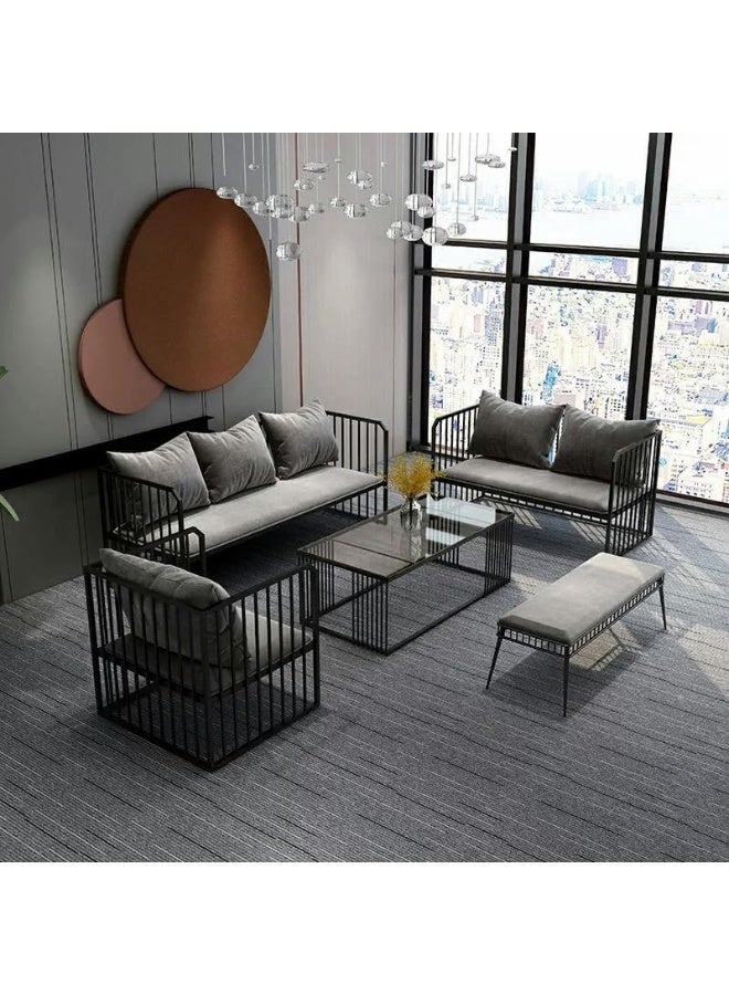 Comfynest Grey Modern Sofa With Flannel Upholstery, Metal Frame, And Non - Image 2