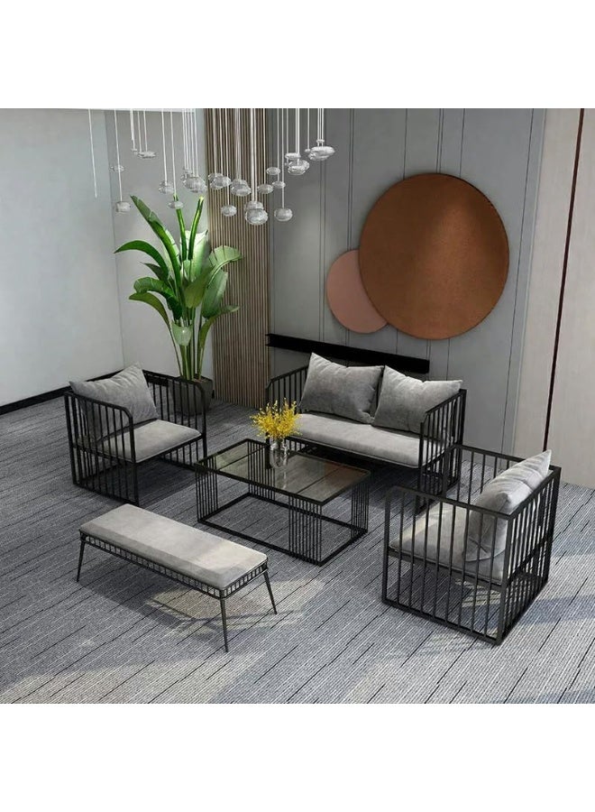 Comfynest Grey Modern Sofa With Flannel Upholstery, Metal Frame, And Non - Image 1