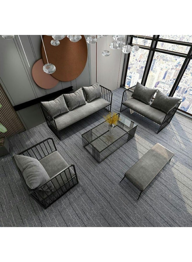 Comfynest Grey Modern Sofa With Flannel Upholstery, Metal Frame, And Non - Image 3