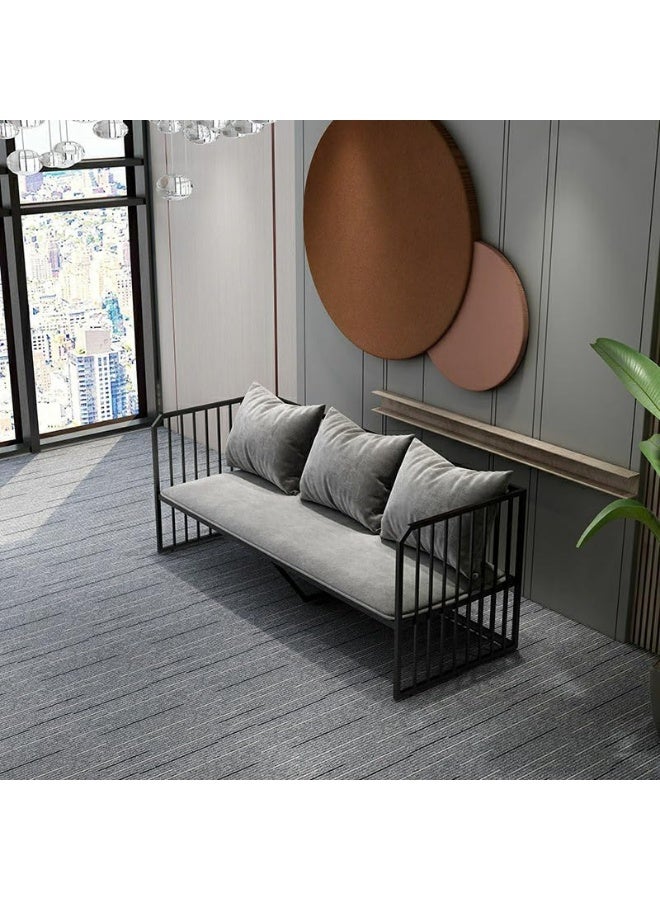 Comfynest Grey Modern Sofa With Flannel Upholstery, Metal Frame, And Non - Image 4